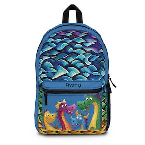 Personalized Kids Dragon Backpack: Custom Name School Bag