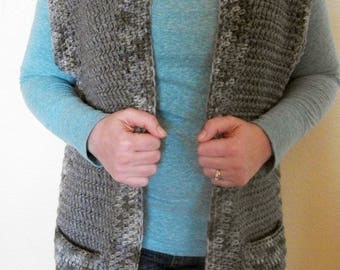 PATTERN: Easy Crochet Vest Pattern, Adjustable Crochet Vest Pattern, Instant Download Pattern for Crochet Vest for Any Size,