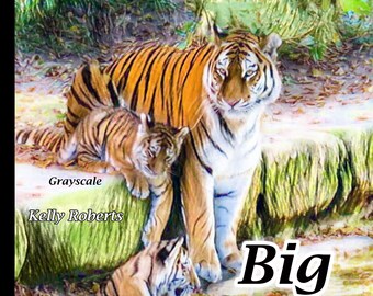 Páginas para colorear de grandes felinos Muestras del libro para colorear de grandes felinos, páginas para colorear en escala de grises, ocelotes, tigres, guepardos y mucho más
