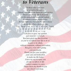 Heartfelt Thanks to Veterans Ready to Print Instant Download, Patriotic Veterans Wall Art, Thank You to Veterans