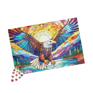 Casse-tête aigle vibrant - 1014 pièces, scène de la nature, casse-tête animalier pour s&#39;amuser en famille, cadeau pour les amateurs d&#39;oiseaux, activité relaxante en intérieur