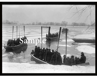 Restored Vintage Photo of Military Training on the Potomac, Ready To Print Military History Photo Instant Download, Vintage Wall Art