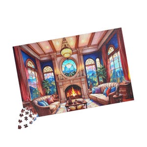 Cozy Living Room Puzzle, 110-1014 Piece Family Puzzle, Relaxing Indoor Art, Home Decor Gift, Fine Art Jigsaw Puzzle of Cozy Living Room