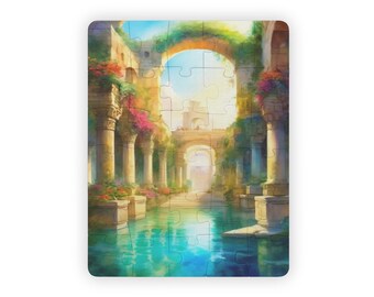 Ancient Babylon Gardens Puzzle 30-Piece Jigsaw Fun, Educational Gift, Family Activity, Brain Teaser, Colorful Puzzle