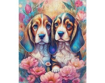 Adorable Basset Hound Puppies  Puzzle, 110-520-piece Jigsaw for Dog Lovers, Kids & Adults, Perfect Gift for Pet Owners, Puzzle Night