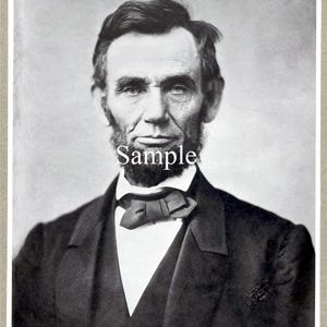 Restored Vintage Photo of Abraham Lincoln Plus Colorized Version in 12x14 inch Instant Download, Historical Photo, Abraham Lincoln Enhanced
