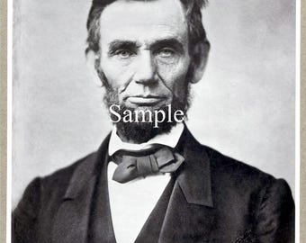 Fotografía antigua restaurada de Abraham Lincoln más versión coloreada en formato de 12 x 14 pulgadas. Descarga instantánea. Fotografía histórica de Abraham Lincoln mejorada.