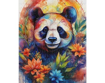 Puzzle, Beautiful Panda & Floral Design, 110-520  Piece Jigsaw Puzzle, Fun Gift for Nature Lovers, Relaxing Activity for All Ages