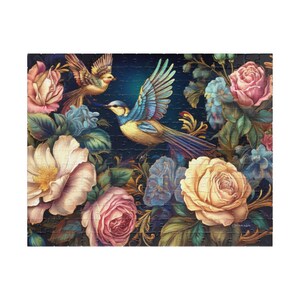 Floral Bird Puzzle - Colorful Nature Jigsaw for Relaxation, Family Fun, Gifts, Home Decor, Bird Lovers, 110-520  pcs