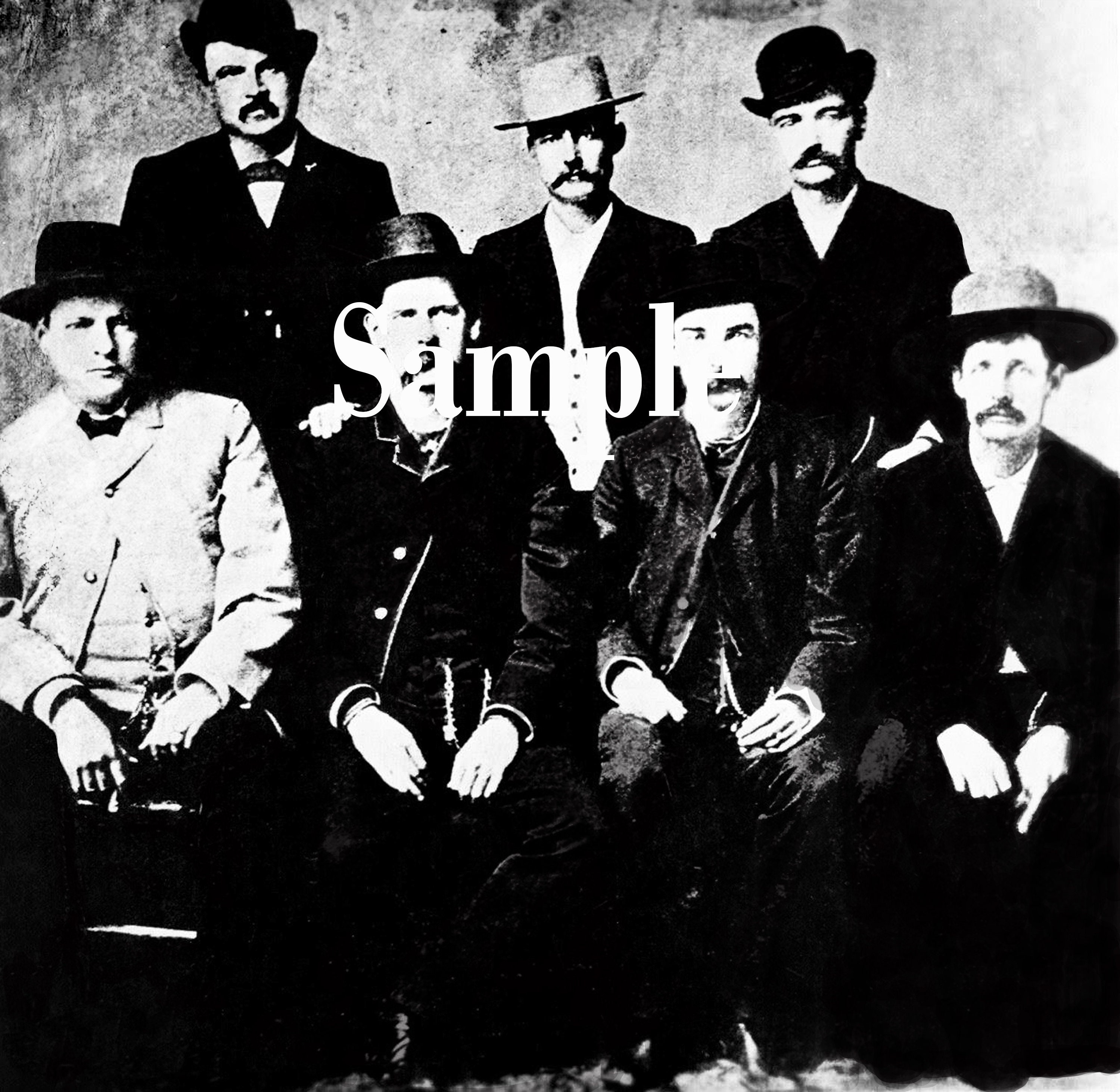 Restored Vintage Wyatt Earp Bat Masterson Photo Digital Download Vintage Old West Lawmen Wyatt