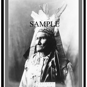 Restored Geronimo Photo Instant Download in Black and White and Colorized, 11x14 inch Geronimo Photo Restored, Vintage Collector Photos