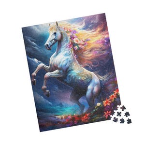 Majestic Horse Puzzle: Enchanting Art for Family Fun, 110 to 520-Piece Jigsaw, Gifts for Puzzle Lovers, Horse Decor, Relaxing