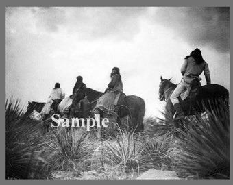 Restored Vintage Photo "Before The Storm" Photo by Edward S. Curtis, 1906, Instant Download and Ready to Print. Vintage Apache Photo