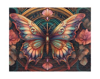 Artistic Butterfly Puzzle: 110/252/520/-piece, Home Decor, Gift for Nature Lovers, Family Activity, Mindfulness Game