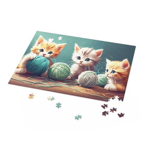 子猫のジグソーパズル（120、252、500ピース） - Etsy 日本