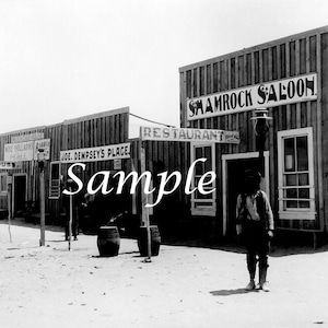 Vintage Old West Saloon Photo Instant Download, Vintage Old West Saloon Wall Art, Restored Vintage Photo of Old West Saloon