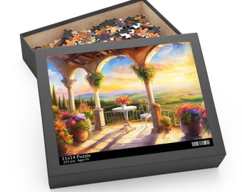Veranda Sunset Jigsaw Puzzle (252, 500-Piece), Pretty Sunset as You Look Out From the Veranda Jigsaw Puzzle