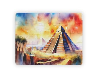 Colorful Pyramid Puzzle with 30 Large Pieces, Educational Family Activity, Dementia or Puzzle for Elderly