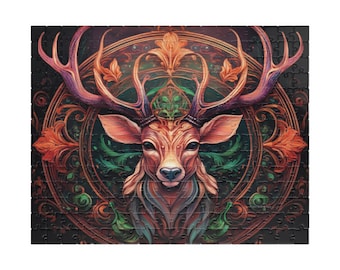 Artistieke hertenpuzzel, 110, 252 of 520 stukjes, cadeau natuurliefhebber, woondecoratie, familiebinding, ontspanningsactiviteit, unieke spellen