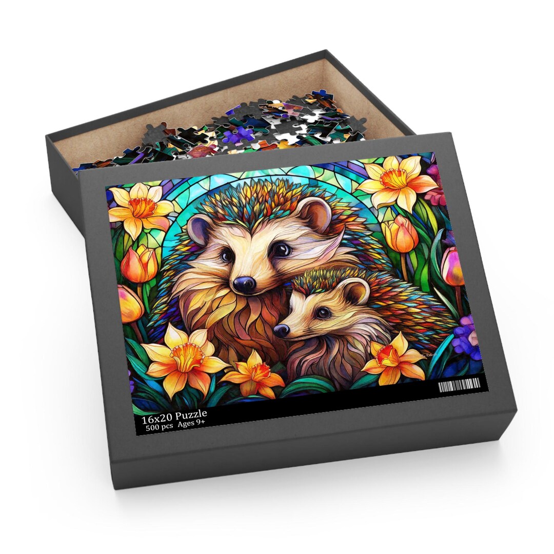Colorful Hedgehog Puzzle - 120, 252, or 500-piece, Perfect Gift for ...