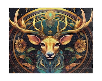 Mystieke hertenpuzzel - 110, 252, 520-delig, perfect cadeau voor natuurliefhebbers, familieplezier, ontspannende activiteit, woondecoratie, unieke kunst