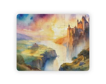 Scotland  Fantasy Puzzle, Educational Games,  Fun Activity, Colorful Art, Family Bonding, Puzzle for Seniors, Large Puzzle Pieces