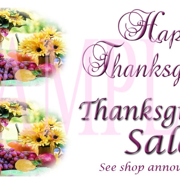 Etsy Shop Thanksgiving Banners, Happy Thanksgiving and Thanksgiving Sale Banners for Your Etsy Shop, Instant Download Etsy Holiday Banners