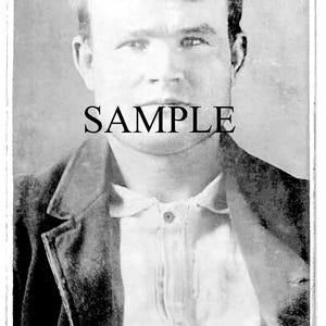 Butch Cassidy Minimally Restored Photo in Black and White and Sepia, Historical Photo Butch Cassidy, Collector Photo 8x14 in Ready To Print