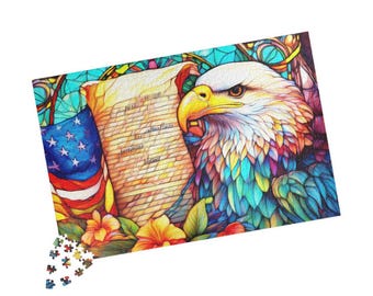 Colección de rompecabezas patrióticos: 110, 252, 520 y 1014 piezas, American Eagle, regalos únicos, actividad familiar, decoración del hogar