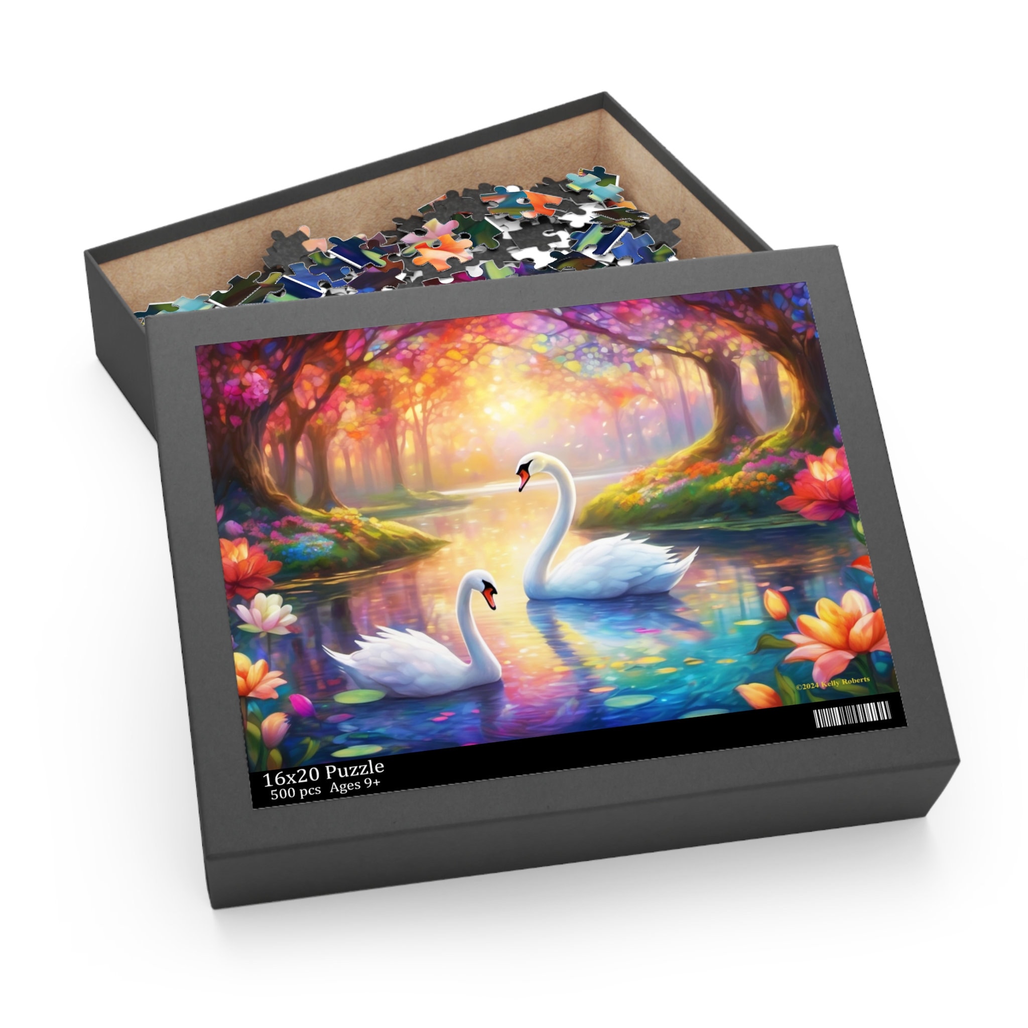 Two Swans Jigsaw Puzzle (252, 500-piece), Gorgeous Swans in a Pond