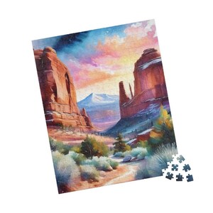 Desert  Scenic Landscape Puzzle - 110, 252, 520 -piece Art Jigsaw for Nature Lovers, Family Fun, Gifts, Home Decor