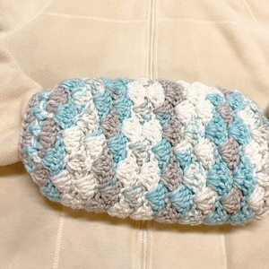 Hand Muff Warmer in Blue, Gray and White, Old Fashioned Hand Muff Warmer with Lining, Machine Wash and Dry, Gift for Her or Him