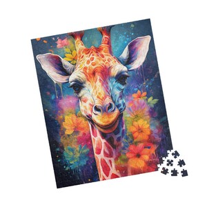Vibrant Giraffe Puzzle for Relaxation, Mindfulness & Fun, Perfect Gift for Animal Lovers, Family Bonding, Home Decor, 110-520 Piece