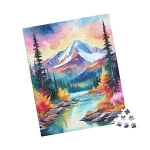Denali Nationalpark Naturszene Puzzle - 110 bis 520 Teile Puzzle, Familienspaß, Geschenke für Naturliebhaber, Wohnkultur, einzigartige Geschenke