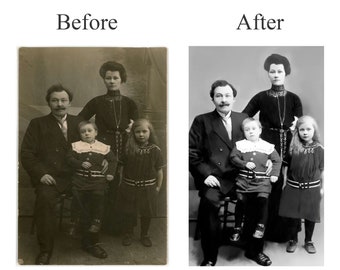 Photo Restoration Up To 2 Photos, Old Photos Restored Digitally, Family Photo Restoration up to 2 Photos,