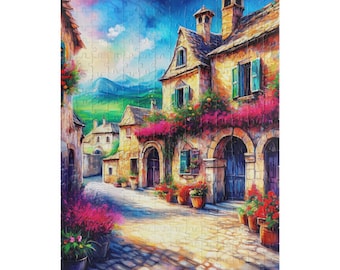 Charmantes Dorf Puzzle - 110 bis 520 Teile | Entspannungsaktivität, Geschenk für Erwachsene, Familienspaß, gemütliche Nächte, Wohnkultur
