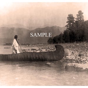 Country of the Kootenai by Edward S Curtis Minimally Restored Photo in 10x8 Instant Download, Black and White and Sepia Historical Photo