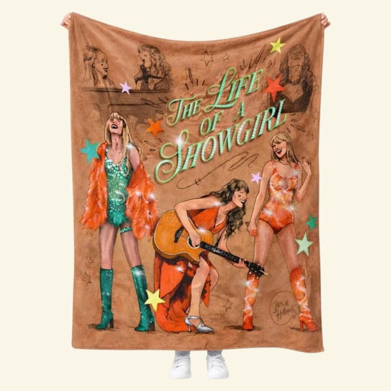 Showgirl Era Flannel Blanket: Pop Country Concert Throw, Cozy Fleece Music Fan Decor