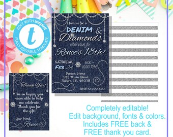 Denim And Diamonds Over 70 Customizable Or Handmade Options Etsy