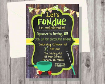 Fondue Invitation Etsy