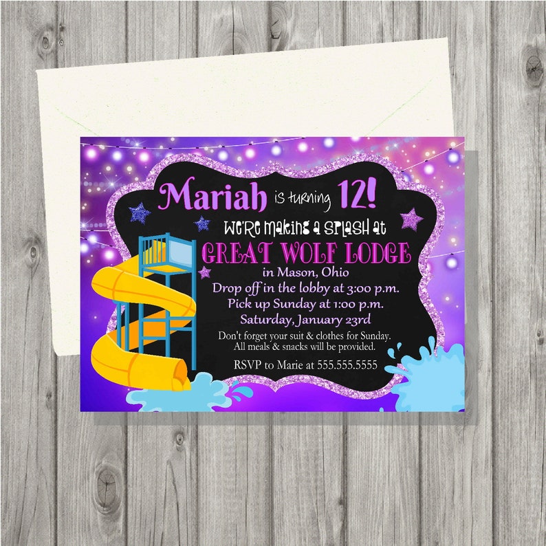 Digital Great Wolf Lodge / Kalahari / Water Park Birthday Girl - Etsy