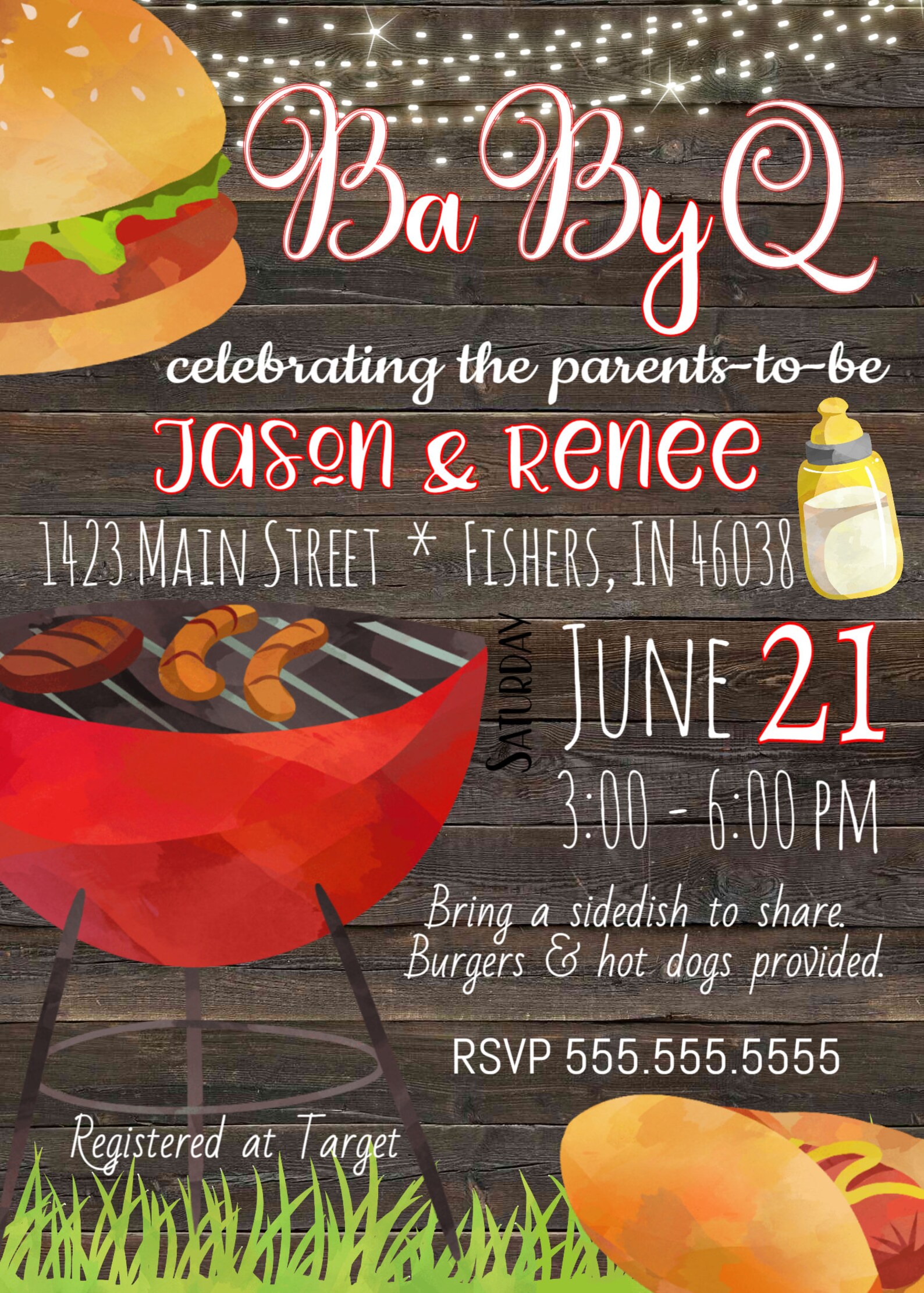 Templett Digital Editable Babyq Barbecue Cook Out Open House / - Etsy