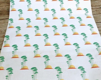 Antique Art Deco 1930’s Partial Wallpaper Roll Sunset Palm trees