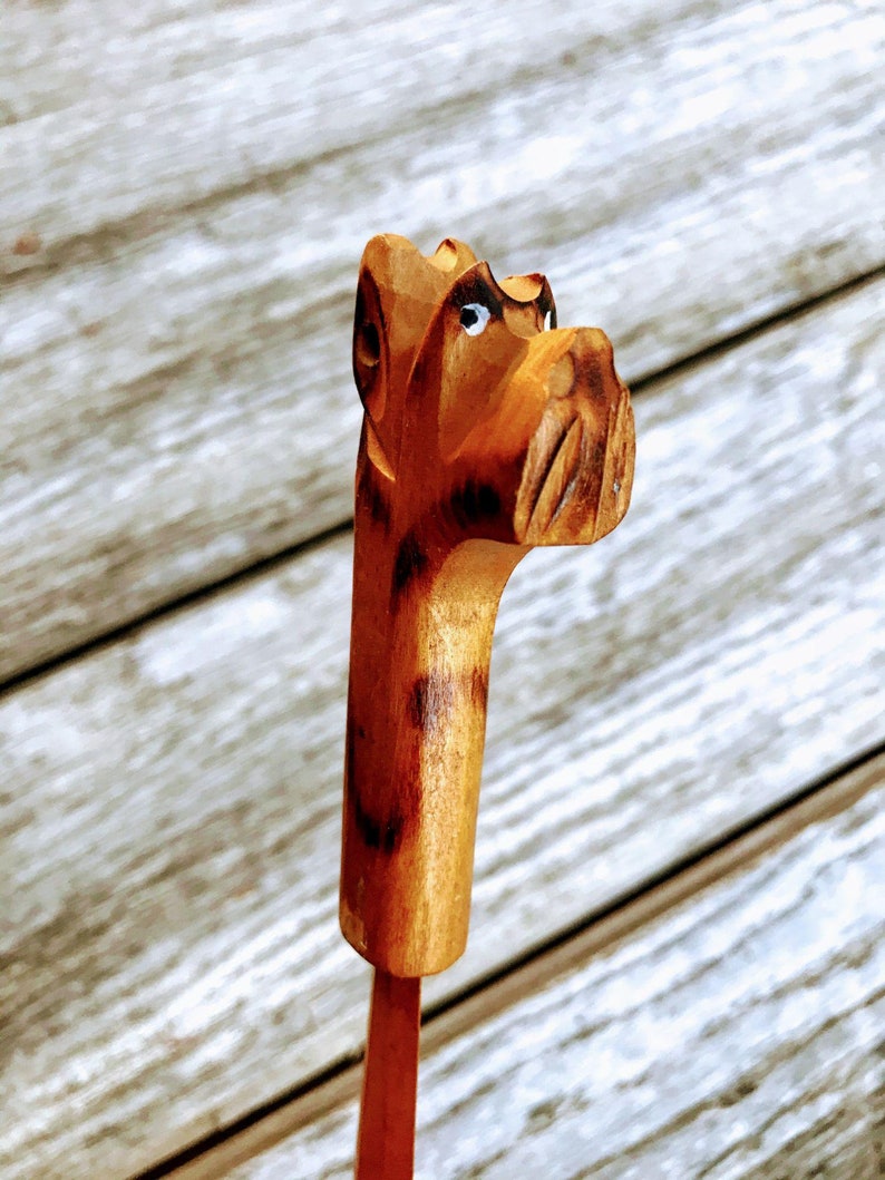 Antique carved wood Terrier Dog Letter opener