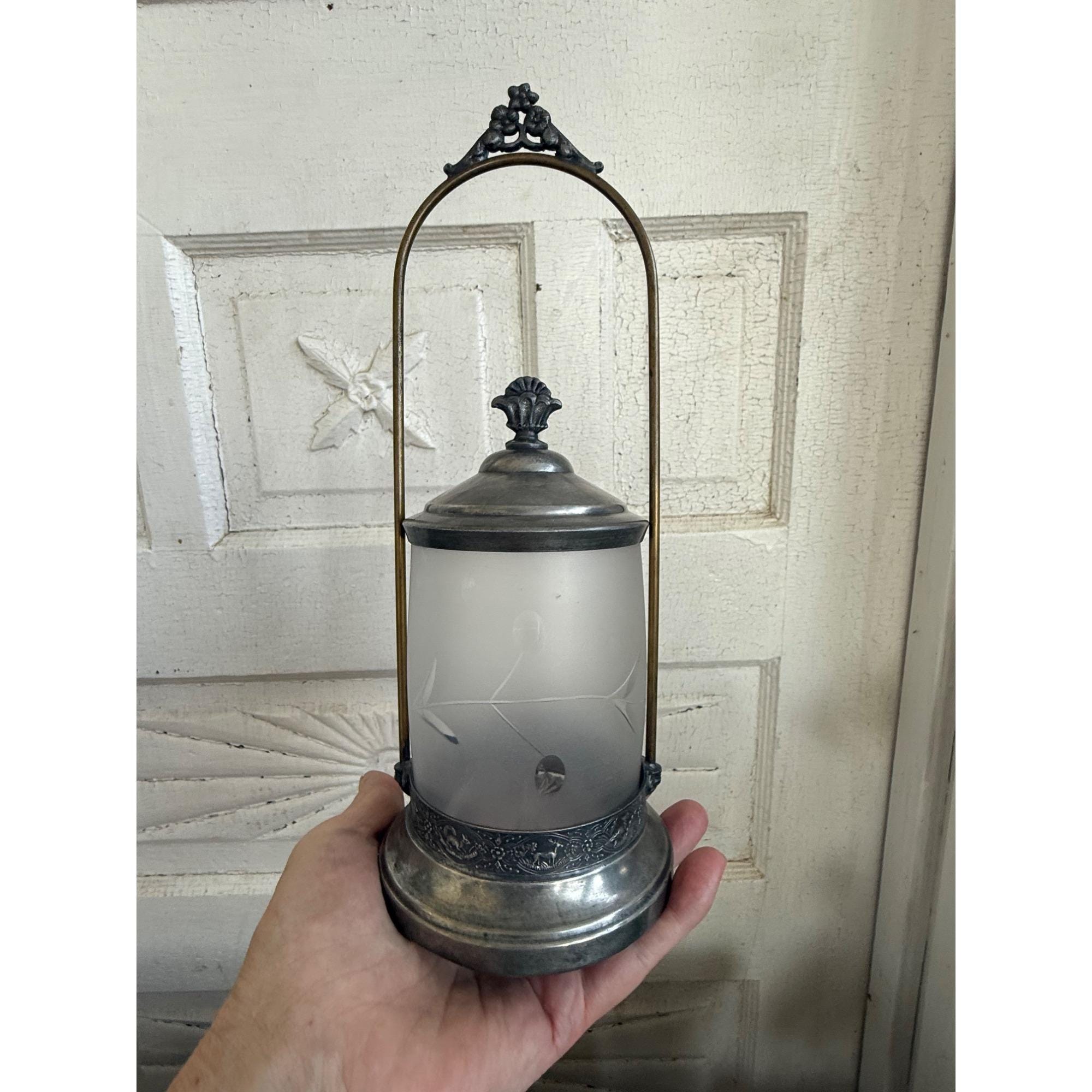アンティーク　ピクルスジャー　ヴィンテージ　シルバートング付 Antique Pickle Jar - Etsy