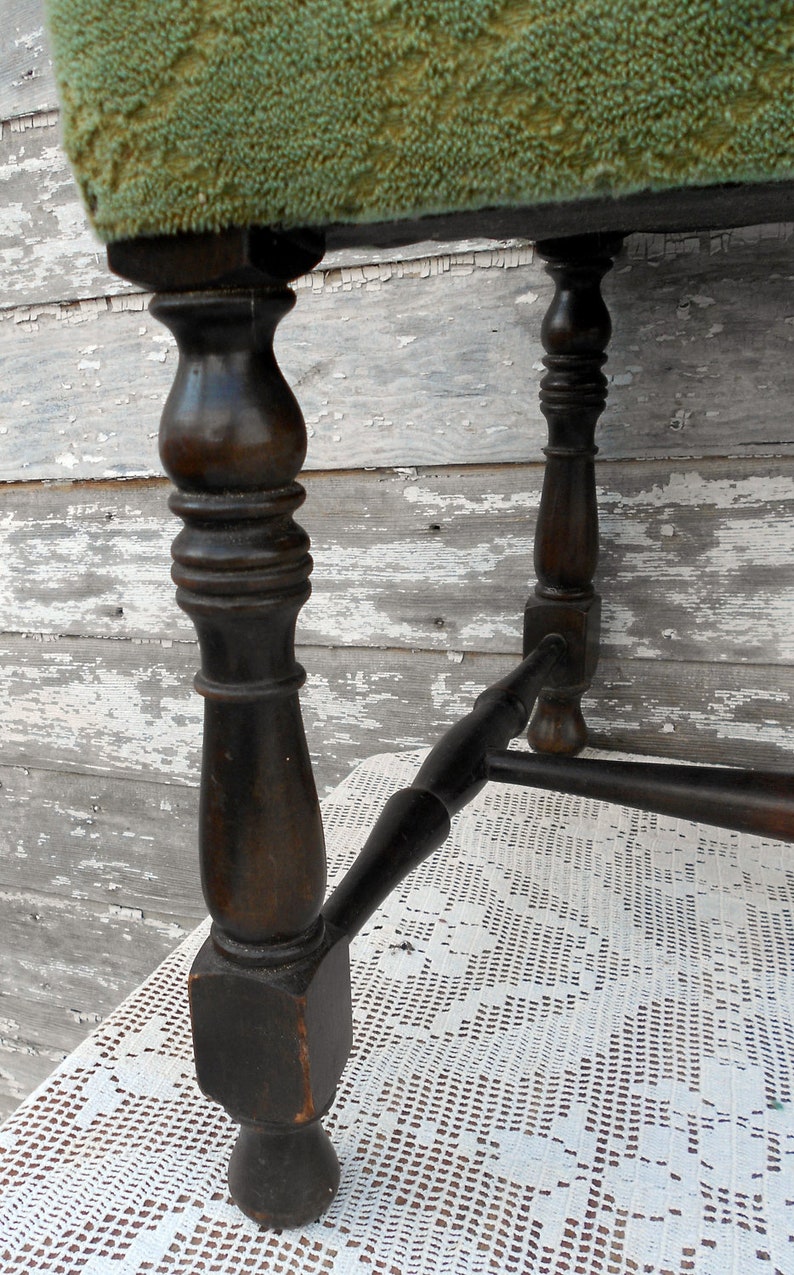 Antique Spindle Leg Foot Stool/Bench Etsy