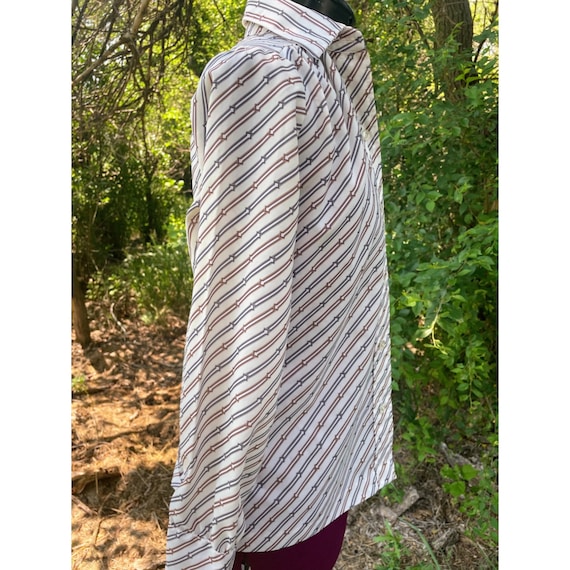 Vintage 1970s Button womens Blouse Abstract Arrow… - image 3