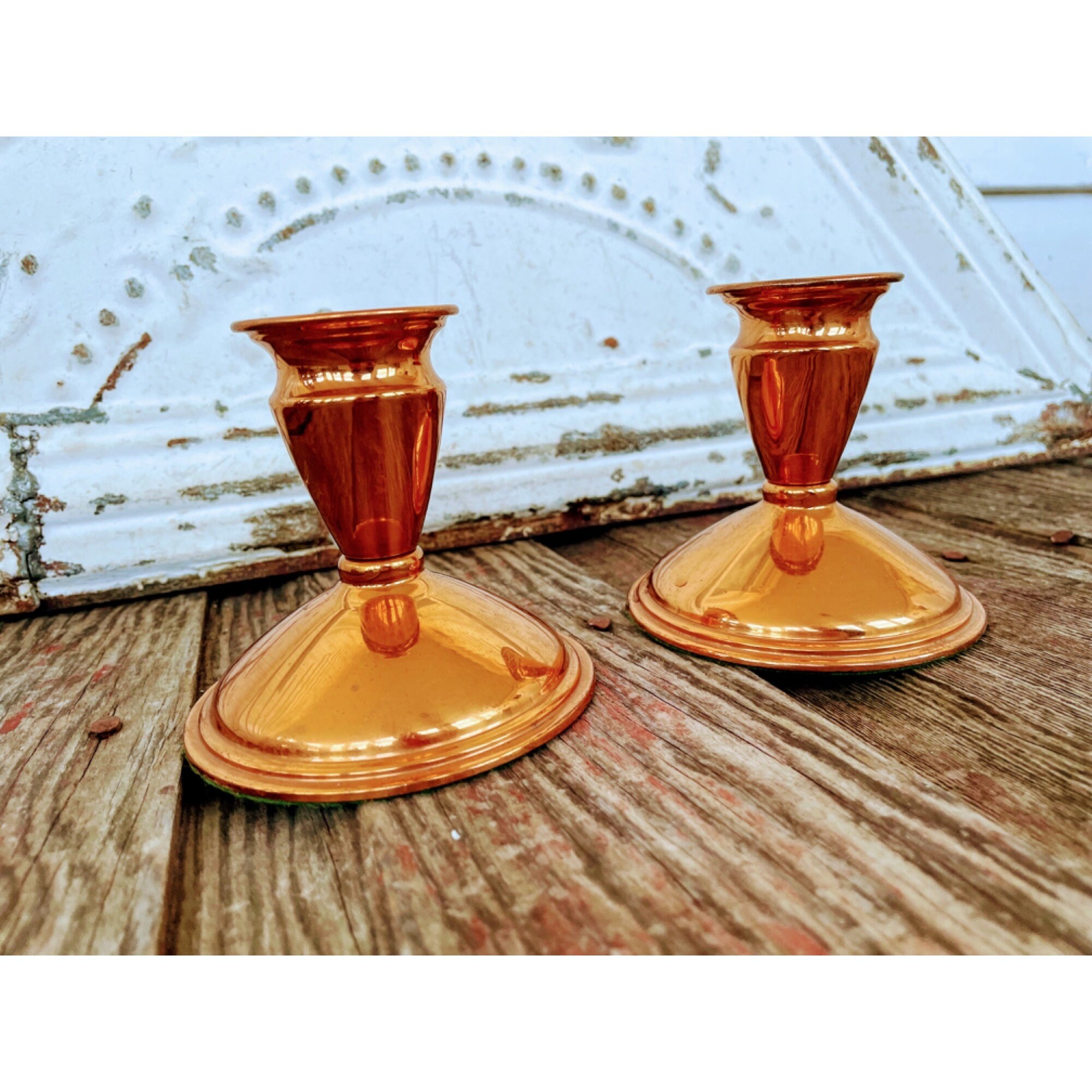 Vintage Coppercraft Guild Copper Candle Holders - Etsy