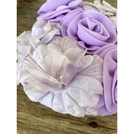 Vintage 1950s Womens Lavender Purple Flowers Juli… - image 9