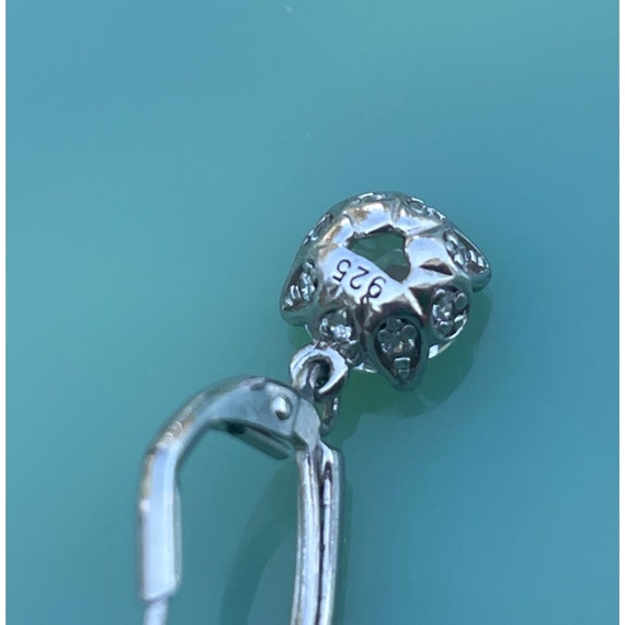 925 Silver Dangle Clear Rhinestone earrings - image 8